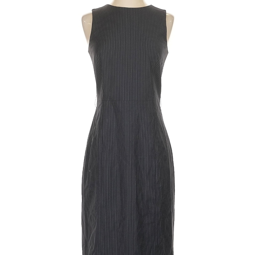 Theory Black Pinstripe Midi Dress